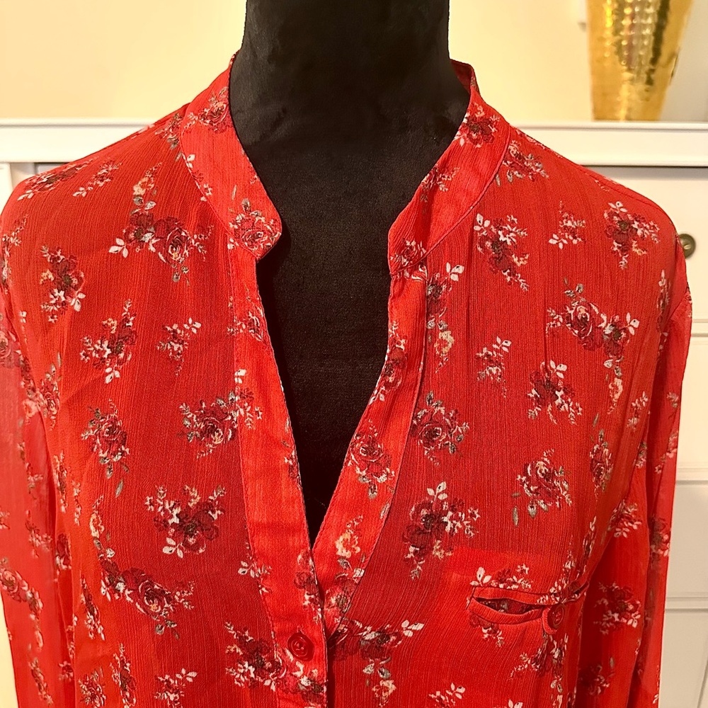 Kut from the Kloth Jasmine ChiffonFloral Blouse